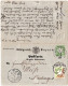 Bayern 1890, 3 Pf. Grün+braun, 4 Diagonalhalbierungen Auf Doppelkarte Ganzsache - Covers & Documents