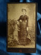 Photo Cdv A. Crolard à Dinard - Femme En Pied, Taille Fille, Chapeau, Ombrelle,  Coiffe, Circa 1875 L432 - Old (before 1900)