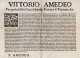 D-IT DUCATO DI SAVOIA Torino 1644 Vittorio Amedeo MEDICINA Regole Su Professione - Documentos Históricos