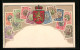 AK Bulgarische Briefmarken Und Wappen Mit Krone  - Timbres (représentations)