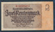 Deutsches Reich Rosenbg: 167c Firmendruck, KN 8stellig Rot Bankfrisch 1937 2 Rentenmark (10298903 - 2 Rentenmark