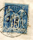 RC 27590 FRANCE 1897 SAGE PERFORÉ " VAC " VILMORIN ANDRIEUX &Cie SUR LETTRE DE PARIS 13 HOTEL DE VILLE POUR GRENOBLE - Covers & Documents