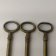 Vintage Lot Of 3 Different Brass Keys Skeleton Keys 10 Cm #5548 - Outils Anciens
