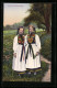 AK Mädchen In Schwäbischen Trachten  - Costumes