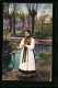 AK Junge Frau In Schwäbischer Tracht An Einem Bach  - Costumes