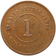 LaZooRo: Straits Settlements 1 Cent 1907 XF / UNC - Kolonies