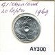 20 LEPTA 1969 GRECIA GREECE Moneda #AY300.E.A - Grèce