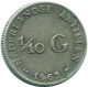 1/10 GULDEN 1962 NETHERLANDS ANTILLES SILVER Colonial Coin #NL12419.3.U.A - Antilles Néerlandaises