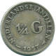 1/4 GULDEN 1957 NIEDERLÄNDISCHE ANTILLEN SILBER Koloniale Münze #NL11002.4.D.A - Antillas Neerlandesas