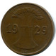 1 REICHSPFENNIG 1929 D DEUTSCHLAND Münze GERMANY #DB130.D.A - 1 Rentenpfennig & 1 Reichspfennig