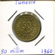 50 MILLIMES 1960 TUNISIA Coin #AP825.2.U.A - Tunisie