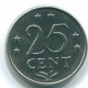 25 CENTS 1975 NIEDERLÄNDISCHE ANTILLEN Nickel Koloniale Münze #S11631.D.A - Antillas Neerlandesas