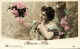 O7 - Carte Postale Fantaisie - Femme - Fleurs - Bonne Fête - MF Paris - Donne