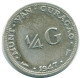 1/4 GULDEN 1947 CURACAO NIEDERLANDE SILBER Koloniale Münze #NL10733.4.D.A - Curaçao