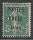 France Préoblitéré N° 24** Postes Paris 1920 5c Vert - 1893-1947