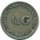 1/4 GULDEN 1947 CURACAO Netherlands SILVER Colonial Coin #NL10783.4.U.A - Curaçao