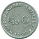 1/10 GULDEN 1957 NETHERLANDS ANTILLES SILVER Colonial Coin #NL12147.3.U.A - Netherlands Antilles