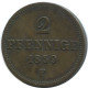 SAXONY 2 PFENNIG 1859 F Stuttgart Mint German States #DE10537.12.D.A - Sonstige & Ohne Zuordnung