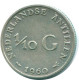 1/10 GULDEN 1960 NIEDERLÄNDISCHE ANTILLEN SILBER Koloniale Münze #NL12264.3.D.A - Netherlands Antilles