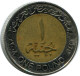 1 POUND 2008 ÄGYPTEN EGYPT BIMETALLIC Islamisch Münze #AP170.D.A - Egypte