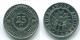 25 CENTS 1990 ANTILLAS NEERLANDESAS Nickel Colonial Moneda #S11256.E.A - Netherlands Antilles
