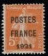 France Préoblitéré N° 33 * Postes France 1921 Semeuse 5c Orange - 1893-1947