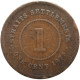 LaZooRo: Straits Settlements 1 Cent 1873 VG / F - Colonie