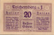 20 HELLER 1920 Stadt REICHERSBERG Oberösterreich Österreich Notgeld #PE543 - [11] Local Banknote Issues