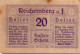20 HELLER 1920 Stadt REICHERSBERG Oberösterreich Österreich Notgeld #PI257 - Lokale Ausgaben