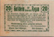 20 HELLER 1920 Stadt REGAU Oberösterreich Österreich Notgeld Banknote #PI242 - [11] Local Banknote Issues
