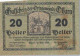 20 HELLER 1920 Stadt OSSARN Niedrigeren Österreich Notgeld Banknote #PE488 - [11] Local Banknote Issues