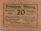 20 HELLER 1920 Stadt MINING Oberösterreich Österreich Notgeld Banknote #PF763 - [11] Emissions Locales