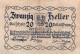 20 HELLER 1920 Stadt ZELL AN DER PRAM Oberösterreich Österreich Notgeld #PE097 - [11] Local Banknote Issues