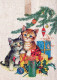 CAT KITTY Animals Vintage Postcard CPSM #PAM601.A - Katten