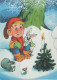 WEIHNACHTSMANN SANTA CLAUS Neujahr Weihnachten GNOME Vintage Ansichtskarte Postkarte CPSM #PAY178.A - Santa Claus