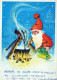 PÈRE NOËL Bonne Année Noël GNOME Vintage Carte Postale CPSM #PAW536.A - Santa Claus