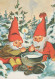 PAPÁ NOEL Feliz Año Navidad GNOMO Vintage Tarjeta Postal CPSM #PBB508.A - Santa Claus