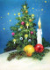 Feliz Año Navidad VELA Vintage Tarjeta Postal CPSM #PBA367.A - Año Nuevo