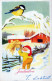 SANTA CLAUS Happy New Year Christmas GNOME Vintage Postcard CPSMPF #PKD460.A - Santa Claus