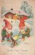 BABBO NATALE Buon Anno Natale GNOME Vintage Cartolina CPSMPF #PKG531.A - Santa Claus