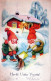 BABBO NATALE Buon Anno Natale GNOME Vintage Cartolina CPSMPF #PKG531.A - Santa Claus