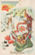 PAPÁ NOEL Feliz Año Navidad Vintage Tarjeta Postal CPSMPF #PKG350.A - Santa Claus