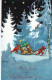 SANTA CLAUS Happy New Year Christmas GNOME Vintage Postcard CPSMPF #PKG414.A - Santa Claus