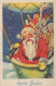 SANTA CLAUS Happy New Year Christmas Vintage Postcard CPSMPF #PKG304.A - Santa Claus