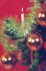 Buon Anno Natale CANDELA Vintage Cartolina CPSMPF #PKG131.A - Neujahr