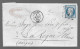 Timbre Napoléon III Bleu 20 Centimes Sur Lettre, Oblitération Losange N° 2642 Reims (As) - Cachets Manuels