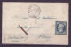 FRANCE 1852 25 C Bleu YT N°10 Sur Lettre Oblitéré - 1852 Louis-Napoleon