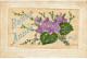 VOEUX #MK48606 BONNE ANNEE FLEURS VIOLETTES CARTE BRODEE - Neujahr