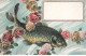 POISSONS AB#MK326 POISSON ET FLEURS ROSES - Fish & Shellfish