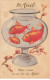 POISSONS AB#MK322 1 ER AVRIL POISSONS ROUGE DANS UN BOCAL - Fish & Shellfish